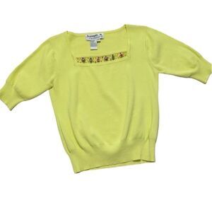 Vintage Joseph A Top with Floral Appliqué Embellishments